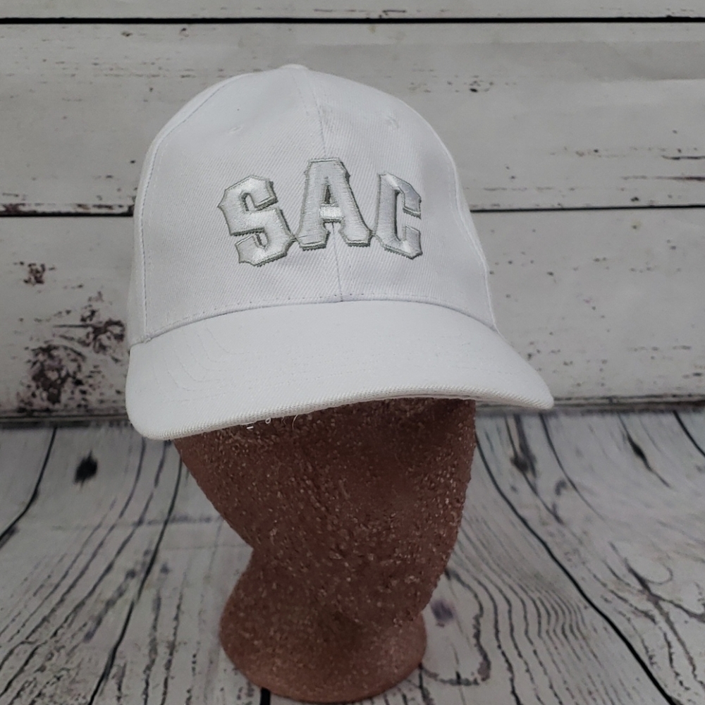 Baseball hat with " SAC" embroidered on front
